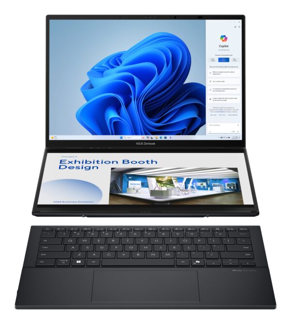 Zenbook Duo OLED UX8406CA-PZ009W - Ordenador Portátil 14" WQXGA+ 120Hz (Intel Core Ultra 9 285H, 32GB RAM, 2TB SSD, Arc 140T, Windows 11 Home) Gris Tintero - Teclado QWERTY español