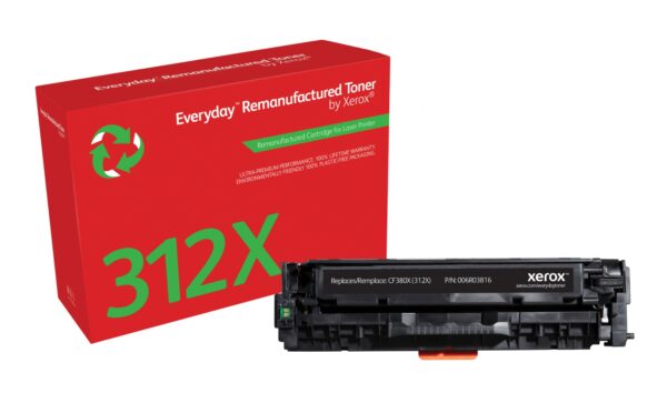 Everyday Tóner Everyday Negro remanufacturado de Xerox es compatible con HP 312X (CF380X), Capacidad alta