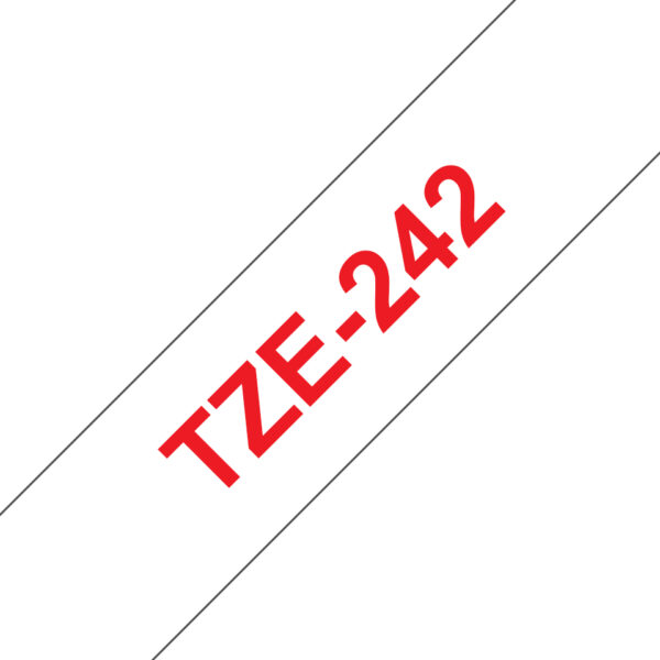 TZE-242 cinta para impresora de etiquetas Rojo sobre blanco