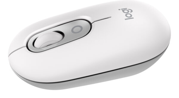 POP Mouse, ratón inalámbrico Bluetooth compacto y portátil con botones programables y clics discretos, tecnología Easy-Switch para alternar hasta 3 dispositivos, portátil, tablet, PC: Blanco