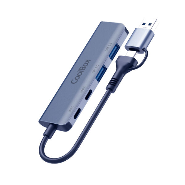 HUB4 LITE USB-C/A 4 PUERTOS 2USB-C Y 2USB-A 3.2 GEN1 ALUMINIO