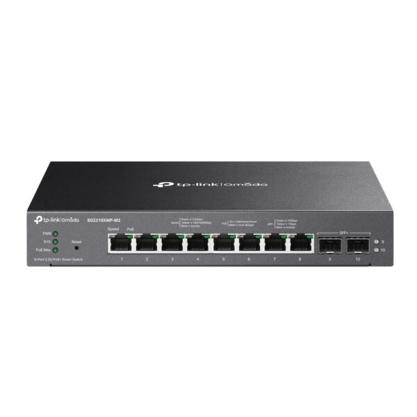 Omada SG2210XMP-M2 switch Gestionado L2/L2+ 2.5G Ethernet (100/1000/2500) Energía sobre Ethernet (PoE) Montaje en pared/escritorio Negro