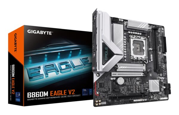 B860M EAGLE V2 Placa base - Procesadores Intel Core Ultra Series, VRM de 6+1+2 fases, hasta 9066 MHz DDR5, 1x M.2 PCIe 5.0 + 1x M.2 PCIe 4.0, LAN 2.5 GbE, USB 3.2 Gen 1