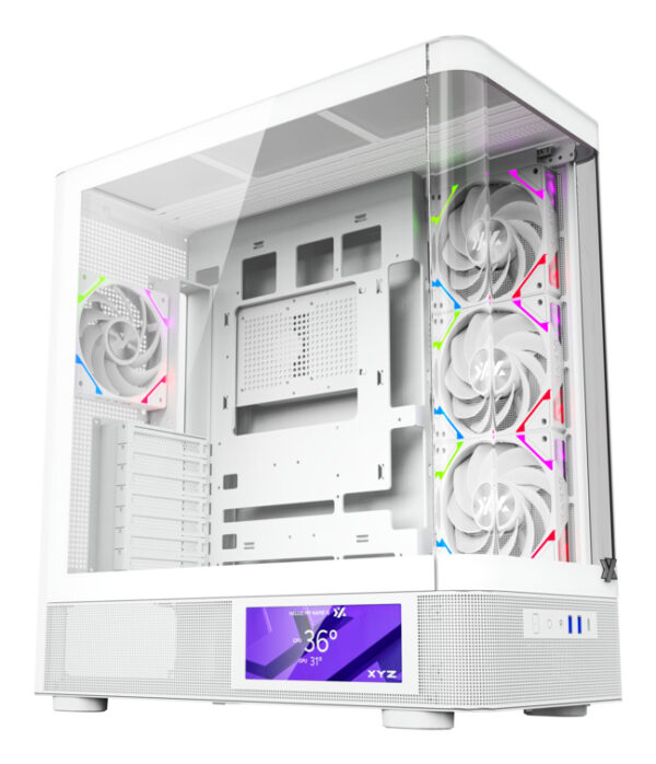 QUANTUM PRO, TORRE GAMING , 4x VENTILADORES, PWM, BTF, PANTALLA 6,2" , TIPO C , ATX, BLANCA