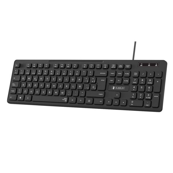 Teclado Ergonómico Business Slim Silencioso con cable USB