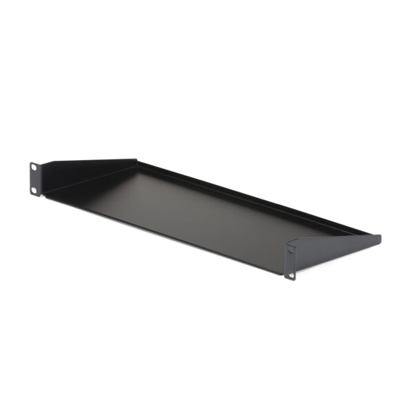Bandeja Estante Fijo Voladizo Universal 1U de 19" Pulgadas para Rack Armario de Servidores - en Acero - Capacidad de 15kg - 7" (180mm) de Profundidad - Negro