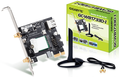 Gigabyte GC-WB1733D-I, Interno, Inalámbrico, PCI Express, WLAN / Bluetooth, Wi-Fi 5 (802.11ac), 1733 Mbit/s