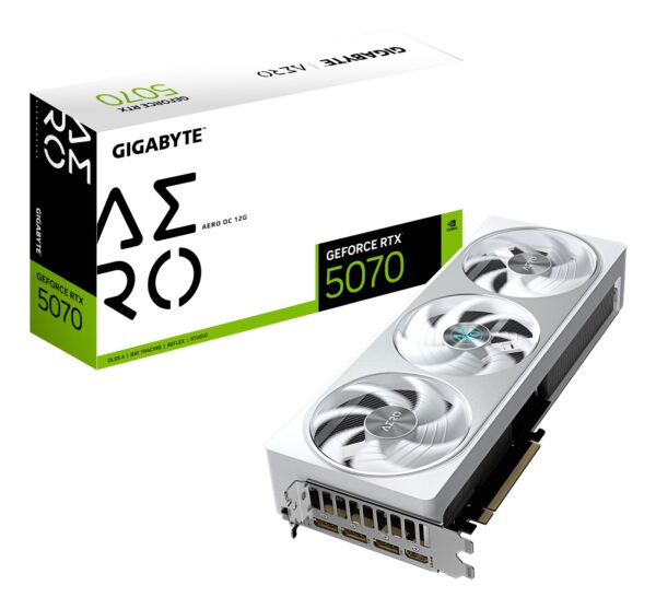 GeForce RTX 5070 AERO OC 12G Tarjeta Gráfica - 12GB GDDR7, 192 bits, PCI-E 5.0, 2625 MHz Core Clock, 3 x DP 2.1a, 1 x HDMI 2.1b, NVIDIA DLSS 4, GV-N5070AERO OC-12GD