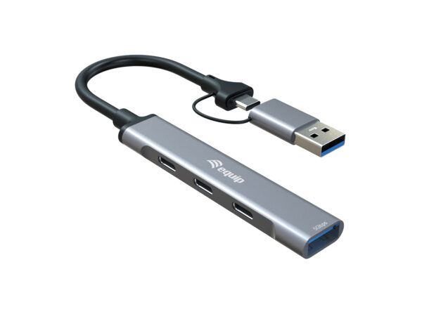 128969 hub de interfaz USB 3.2 Gen 1 (3.1 Gen 1) Type-C 5000 Mbit/s Gris