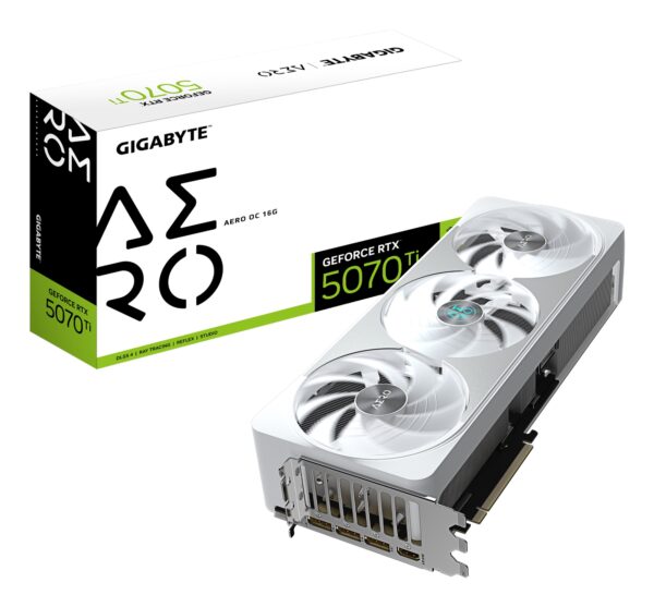 GeForce RTX 5070 Ti AERO OC 16G Tarjeta Gráfica - 16GB GDDR7, 256 bits, PCI-E 5.0, 2588 MHz Core Clock, 3 x DP 2.1a, 1 x HDMI 2.1b, NVIDIA DLSS 4, GV-N507TAERO OC-16GD