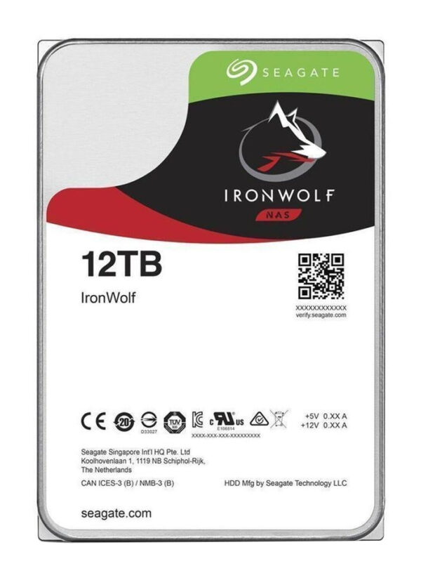 NAS HDD IronWolf disco duro interno 12 TB 7200 RPM 256 MB 3.5" Serial ATA III