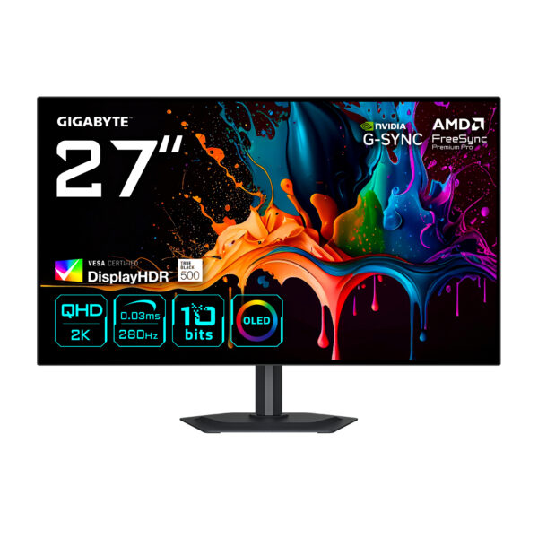 MO27Q28G Monitor Gaming OLED 27" QHD - 2560 x 1440, 280Hz, 0,03ms, 335 cd/m², Display HDR True Black 500, HDMI 2.1, DisplayPort 1.4