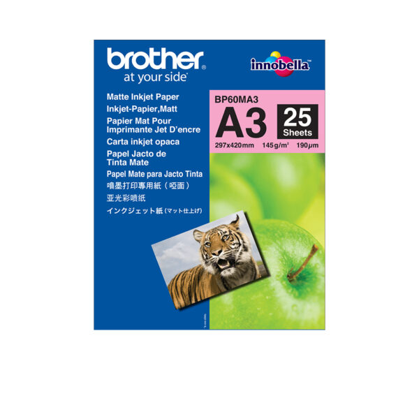 BP60MA3 papel para impresora de inyección de tinta A3 (297x420 mm) Mate 25 hojas Blanco