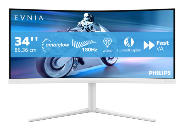 Evnia 5000 34M2C5501A/00 pantalla para PC 86,4 cm (34") 3440 x 1440 Pixeles Wide Quad HD LCD Blanco