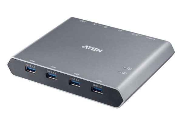 Conmutador KVM 4K DisplayPort USB-C de 2 puertos con paso de corriente