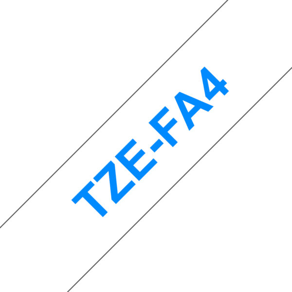 TZE-FA4 cinta para impresora de etiquetas Azul sobre blanco