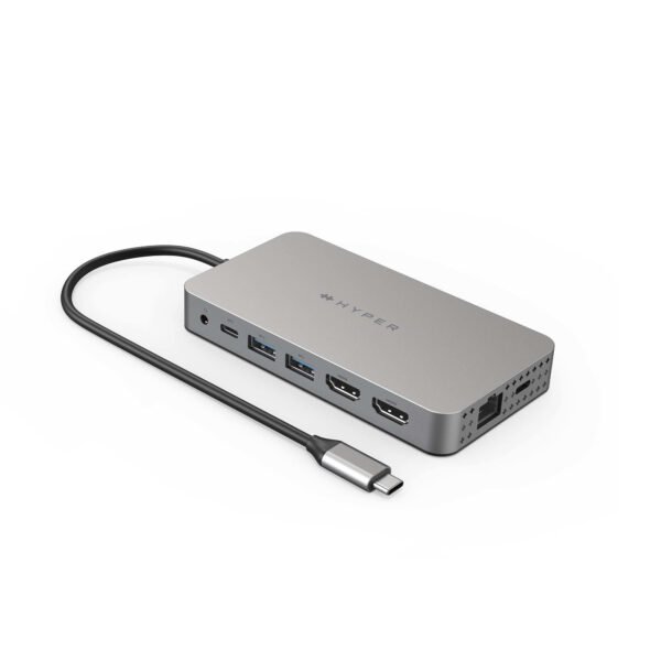 HDM1H base para portátil y replicador de puertos USB 3.2 Gen 1 (3.1 Gen 1) Type-C Acero inoxidable