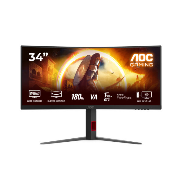 G4 CU34G4 pantalla para PC 86,4 cm (34") 3440 x 1440 Pixeles Wide Quad HD LED Negro, Rojo