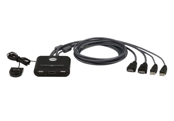 Switch KVM USB FHD HDMI de 2 puertos en formato cable