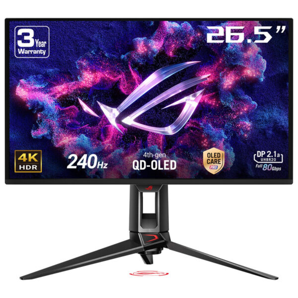 ROG Swift OLED PG27UCDM pantalla para PC 67,3 cm (26.5") 3840 x 2160 Pixeles 4K Ultra HD QD-OLED Negro