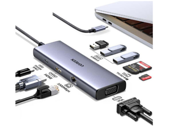 Revodok USB-C 6-IN-1 Hub met 4K HDMI USB Tipo C 10000 Mbit/s