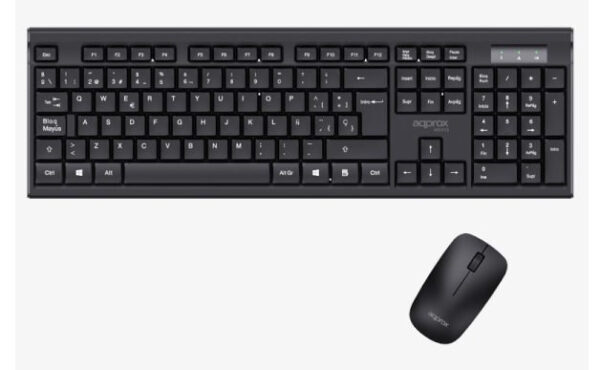 APPMX410 teclado Ratón incluido Hogar RF inalámbrico QWERTY Español Negro