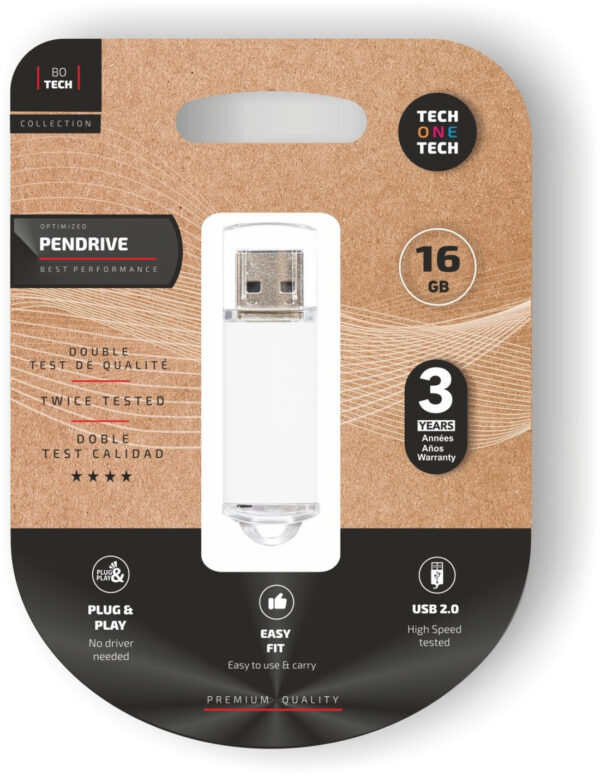 TEC3005-16 unidad flash USB 16 GB USB tipo A 2.0 Blanco