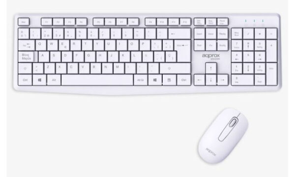 APPMX420W teclado Ratón incluido Hogar / Oficina RF inalámbrico QWERTY Español Blanco