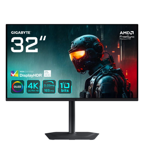 MO32U 31,5" Monitor Gaming OLED 4K UHD - 3840 x 2160, 165Hz, 0.03ms, 250 cd/m², Display HDR True Black 400, HDMI 2.1, DisplayPort 1.4