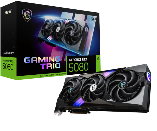 GAMING GEFORCE RTX 5080 16G TRIO OC tarjeta gráfica NVIDIA 16 GB GDDR7
