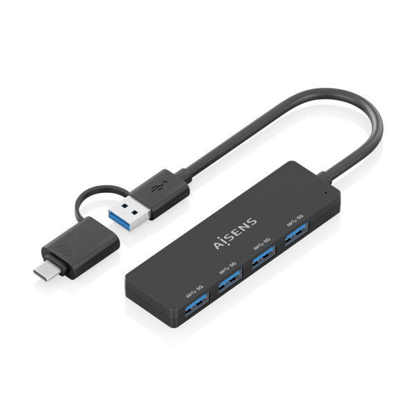 Hub USB 3.1 USB-C USB-A, USB-C/M+USB-A/M-4xTIPO A/H, Negro, 15cm