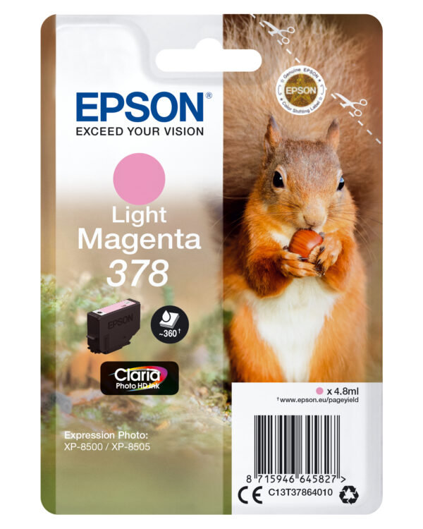 Squirrel Singlepack Light Magenta 378 Claria Photo HD Ink