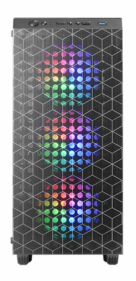 MC-MAG, Caja Gaming ATX, Ventana Lateral Completa Cristal Templado, Doble Rejilla Magnética Antipolvo Frontal + Superior, 3x Ventiladores FRGB 120mm, Refrigeración Líquida 360mm, Negro