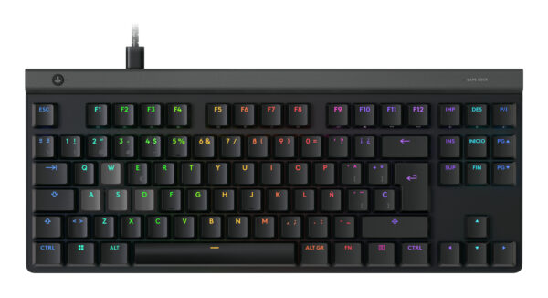 G515 RAPID TKL, teclado con cable de perfil bajo para gaming, teclado para gaming en PC totalmente personalizable con interruptores analógicos de perfil bajo, activador rápido, USB-A, QWERTY Español - Negro