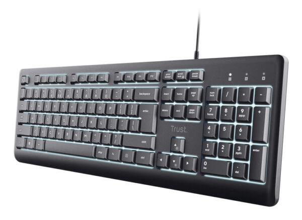 Primo Beleuchtete teclado Hogar / Oficina USB QWERTY Español Negro