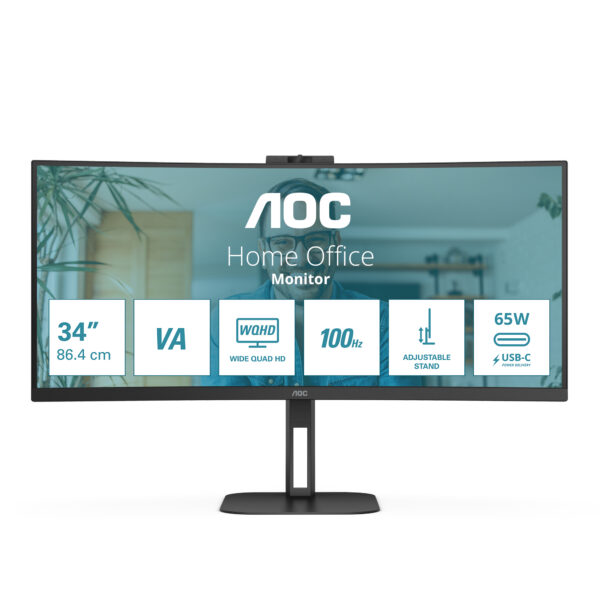 V5 CU34V5CW pantalla para PC 86,4 cm (34") 3440 x 1440 Pixeles Wide Quad HD LED Negro