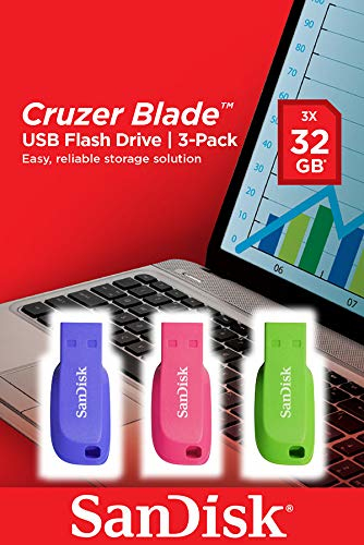 Cruzer Blade 3x 32GB unidad flash USB USB tipo A 2.0 Azul, Verde, Rosa