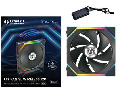 UNI FAN SL Wireless 120 Reverse Blade Carcasa del ordenador Ventilador 12 cm Negro 1 pieza(s)