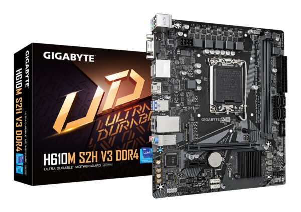 H610M S2H V3 DDR4 Placa base - Compatible con procesadores Intel Core 14th CPUs, 4+1+1 Hybrid Digital VRM, up to 3200MHz DDR4, 1xPCIe 3.0 M.2, GbE LAN , USB 3.2 Gen 1