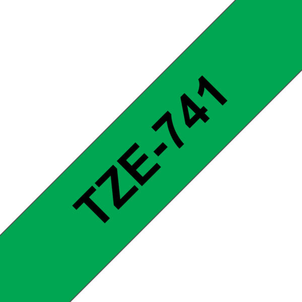 TZE-741 cinta para impresora de etiquetas Negro sobre verde TZ
