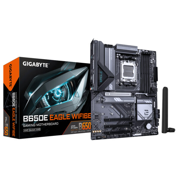 B650E EAGLE WIFI6E Placa Base - Procesadores AMD Ryzen 9000 Series, VRM de 8+2+2 fases, hasta 8200MHz DDR5 (O.C), 1xPCIe 5.0 + 2xPCIe 4.0 M.2, LAN 2.5GbE, WIFI 6E, USB 3.2 Gen 2