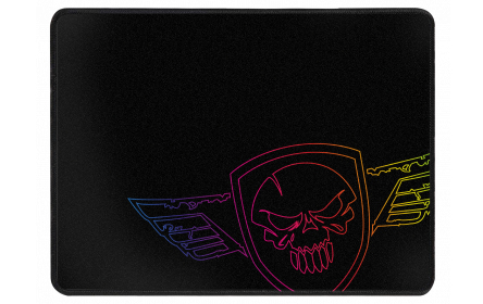 Darkskull - XL Alfombrilla de ratón para juegos Negro, Azul, Rojo, Amarillo