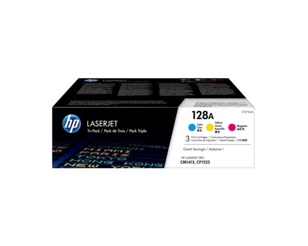 Pack de ahorro de 3 cartuchos de tóner original LaserJet 128A cian/magenta/amarillo