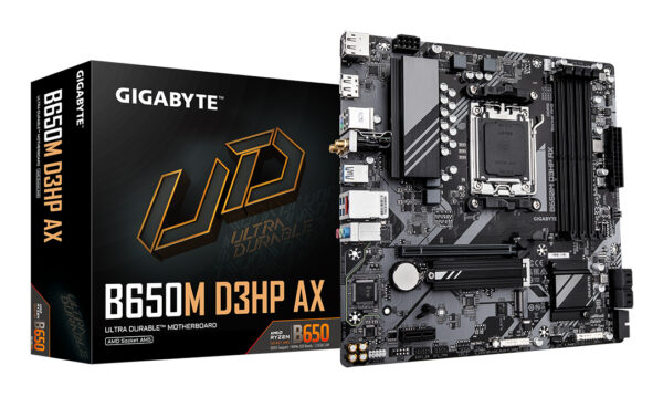 B650M D3HP AX Placa base - AMD Ryzen serie 9000, VRM de 5+2+2 fases, hasta 8000 MHz DDR5 (OC), 2xPCIe 4.0 M.2, WIFI 6E, LAN 2,5 GbE, USB 3.2 Gen 1