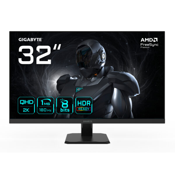 GS32QA Monitor Gaming 32 QHD - 2560 x 1440, 180Hz, 1ms, 300 cd/m², FreeSync Premium, HDR Ready, HDMI 2.0, DisplayPort 1.4