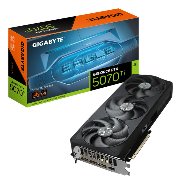 GeForce RTX 5070 Ti EAGLE OC SFF 16G Tarjeta Gráfica - 16GB GDDR7, 256 bits, PCI-E 5.0, 2542 MHz Core Clock, 3 x DP 2.1a, 1 x HDMI 2.1b, NVIDIA DLSS 4, GV-N507TEAGLE OC-16GD