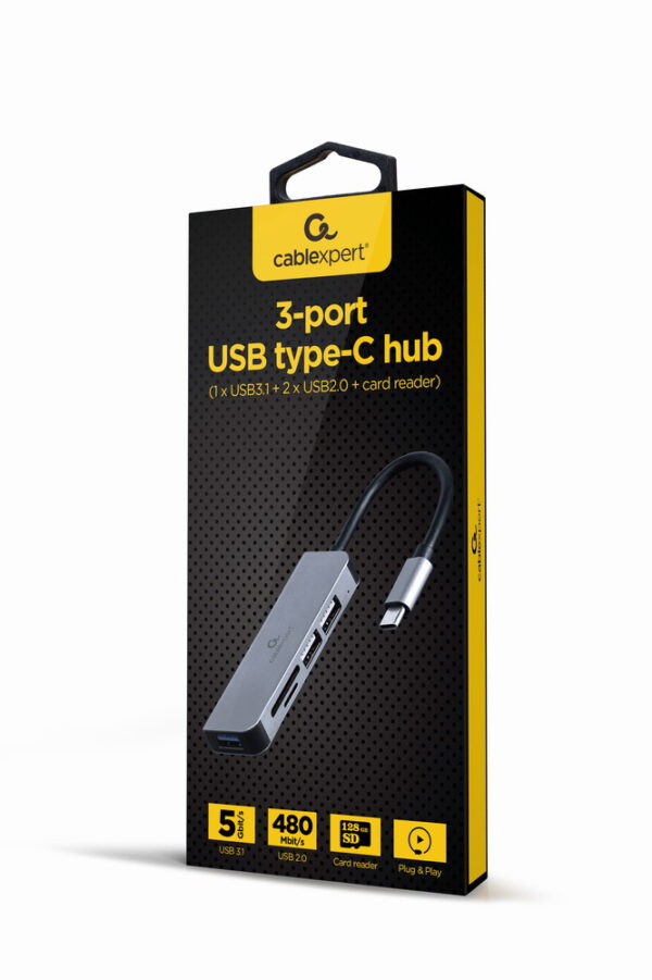 UHB-CM-CRU3P1U2P2-01 base para portátil y replicador de puertos Alámbrico USB 3.2 Gen 1 (3.1 Gen 1) Type-A Plata