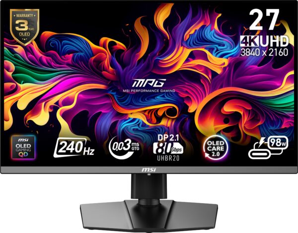 MPG 272URX QD-OLED pantalla para PC 67,3 cm (26.5") 3840 x 2160 Pixeles 4K Ultra HD Negro