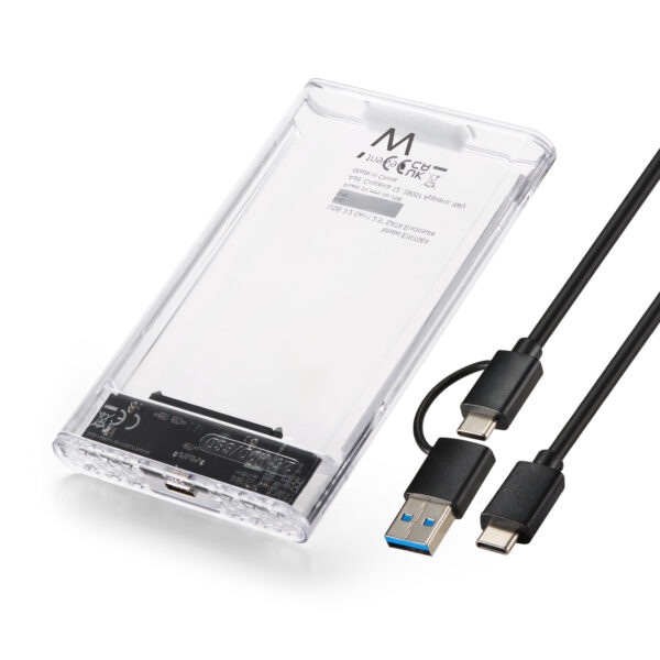 EW7064 caja para disco duro externo Caja externa para unidad de estado sólido (SSD) Transparente 2.5"