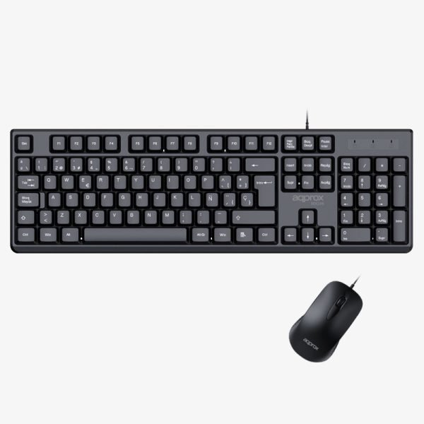 APPMX245 teclado Ratón incluido Universal USB QWERTY Español Negro
